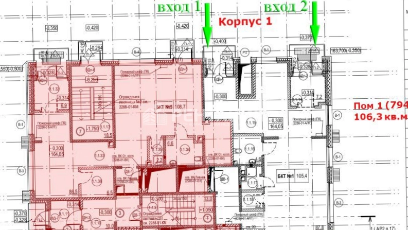 Помещение свободного назначения Фонвизинский площадью 106 квадратных метров