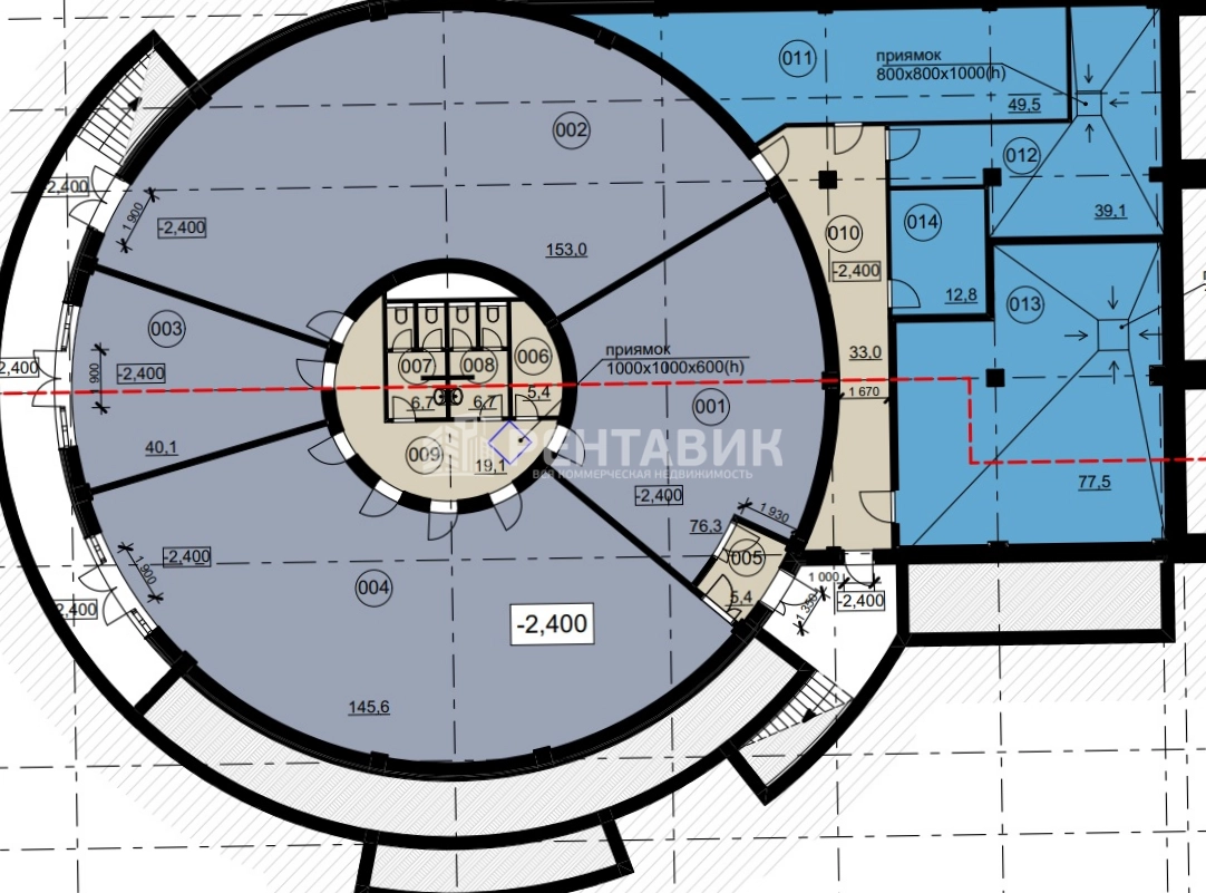 Помещение свободного назначения на Тульской площадью 415 квадратных метров