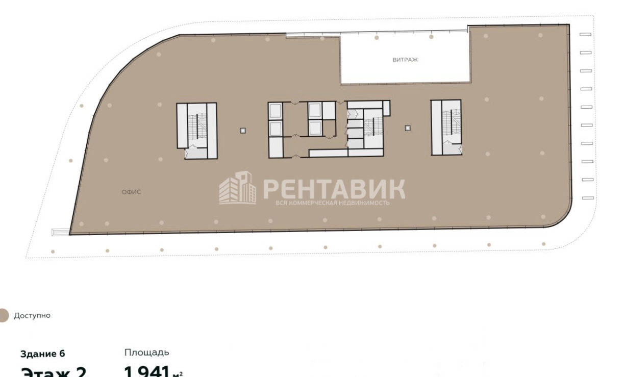 Офис Сколково Парк, корпус 6 площадью 1941 квадратных метров