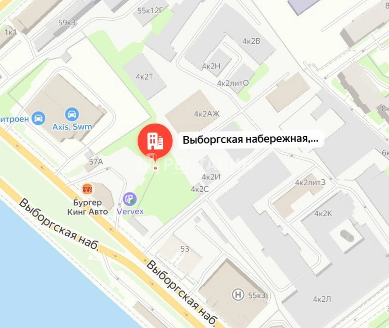 Фото земельного участка по адресу г Санкт-Петербург, Выборгская наб, д 55 к 2