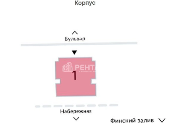 Помещение свободного назначения Морская набережная площадью 96 квадратных метров