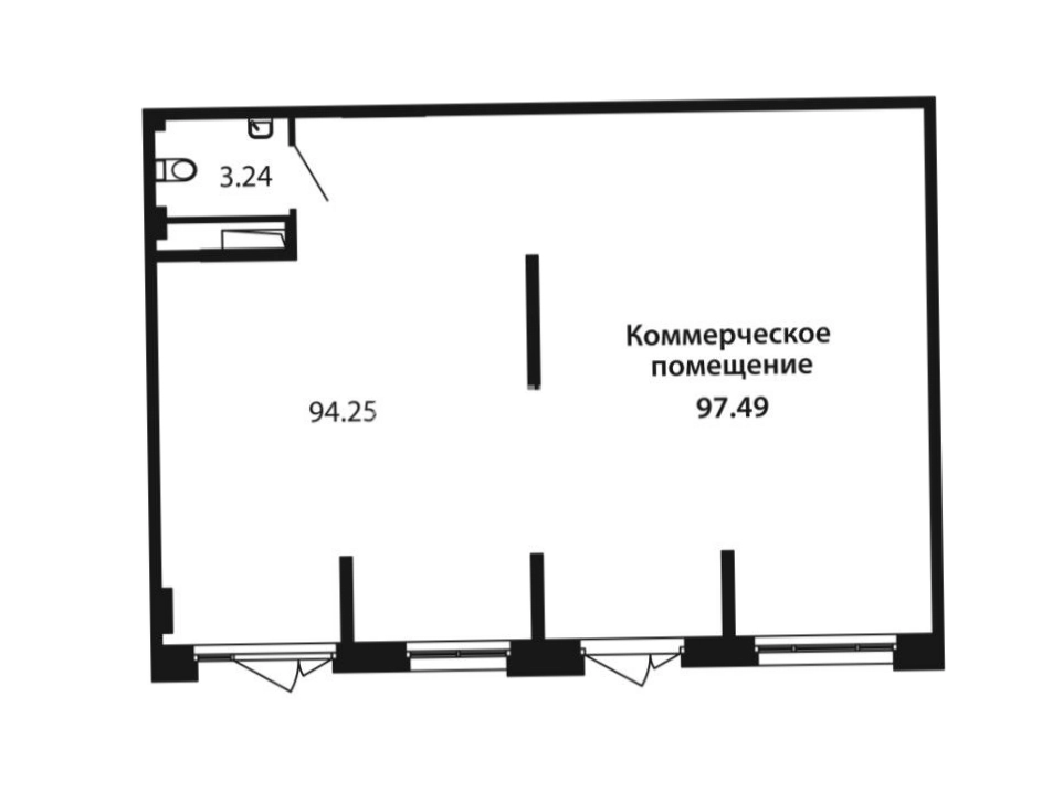 Помещение свободного назначения Полис Новоселье площадью 97 квадратных метров