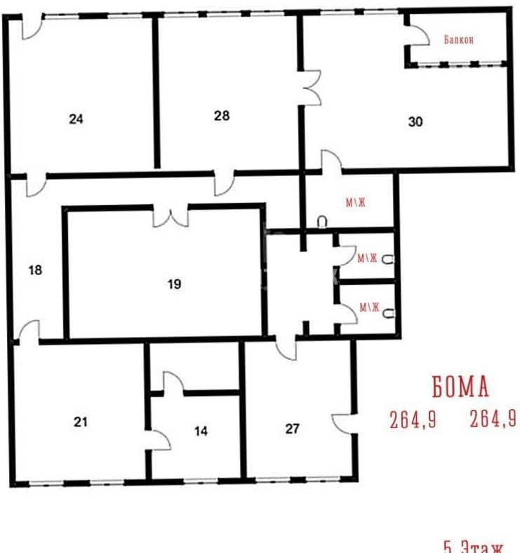 Офис Остоженка, 28 площадью 513 квадратных метров