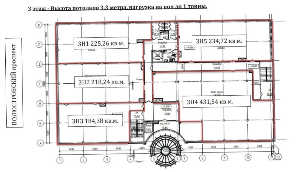 Помещение свободного назначения Литовская 16 площадью 2994 квадратных метров