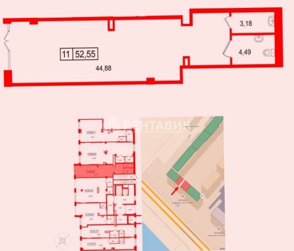Помещение свободного назначения Ривьера площадью 208 квадратных метров