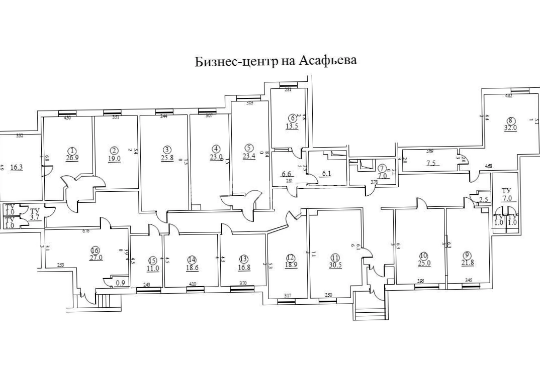 Офис Асафьева, 5 площадью 450 квадратных метров
