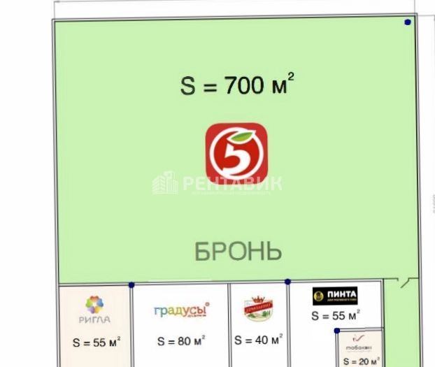 Торговая площадь Орехово, Главная, 1 г площадью 700 квадратных метров