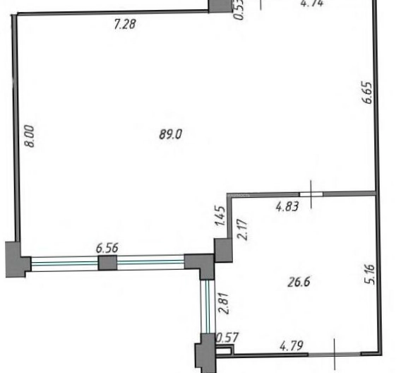 Офис Nevskij Plaza / Невский Плаза площадью 115 квадратных метров