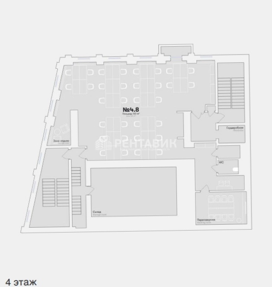 Офис Остоженка, 25с1 площадью 1844 квадратных метров