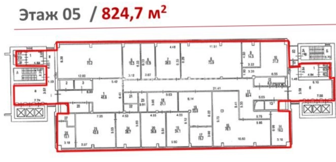 Офис Пресненский, 14 площадью 824.7 квадратных метров