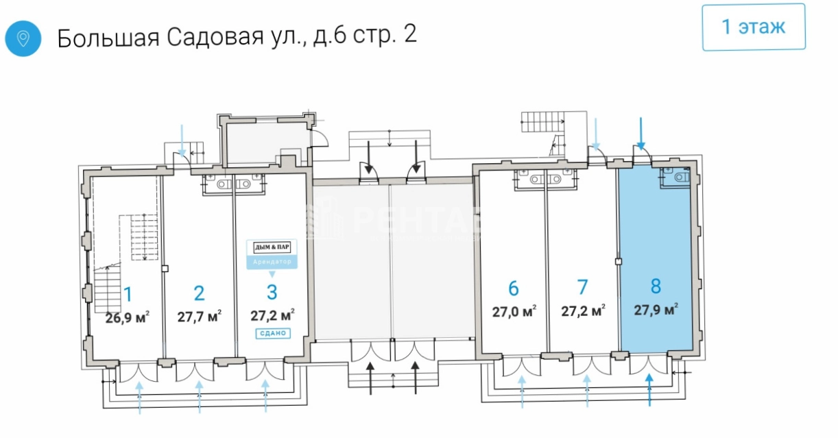 Торговая площадь Большая Садовая, 6с2 площадью 28 квадратных метров
