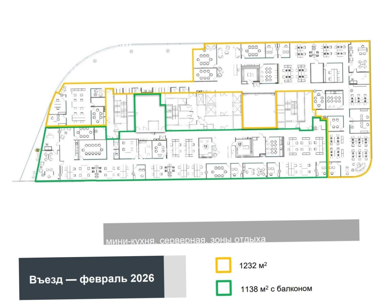 Офис Сколково Парк, корпус 3 площадью 2370 квадратных метров