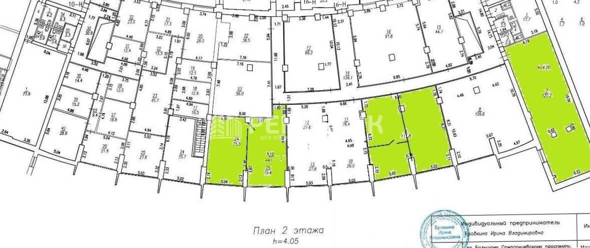 Офис Выборгская Застава площадью 210 квадратных метров