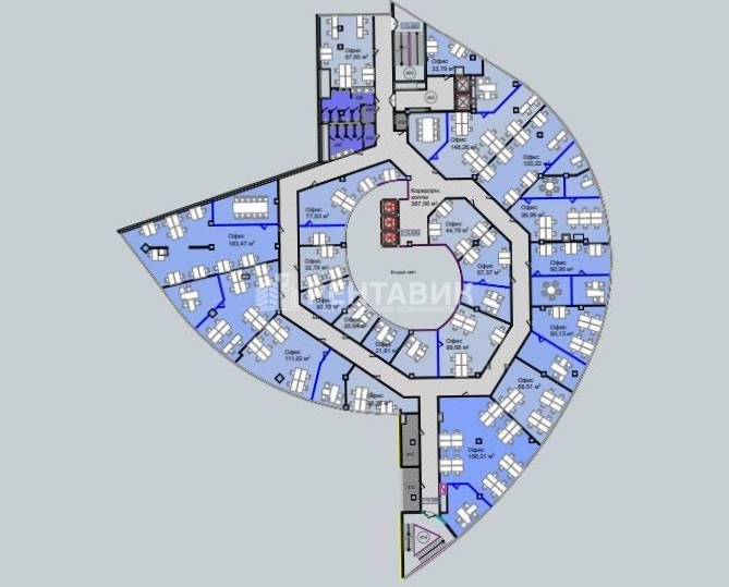 Офис Радиус площадью 2200 квадратных метров