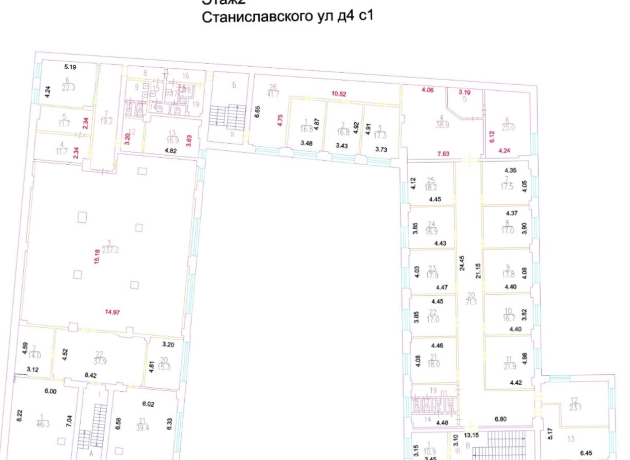 Здание целиком Станиславского 6с1 площадью 4622 квадратных метров