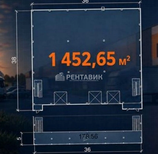 Склад Шушары, территория предприятия Ленсоветовское, 367 площадью 1452.6 квадратных метров