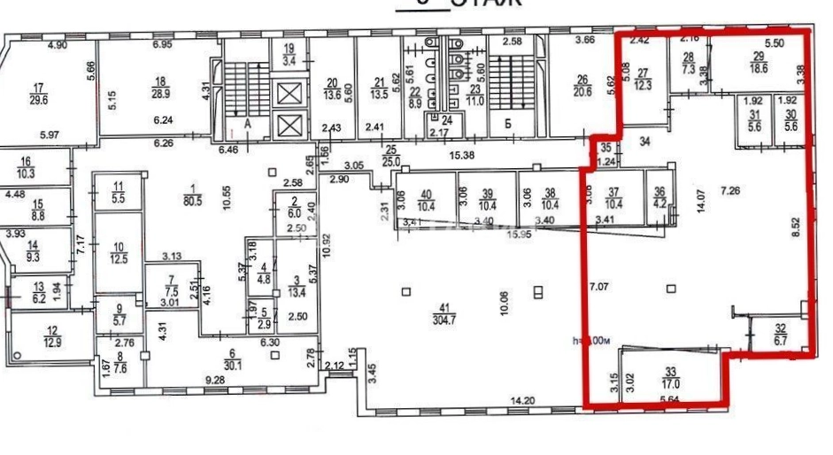 Офис Бахрушин Хаус площадью 281.9 квадратных метров