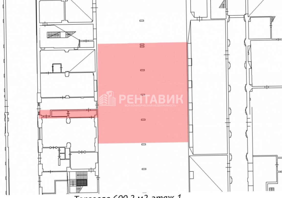 Торговая площадь Арсенал, Комсомола 2 площадью 600.2 квадратных метров