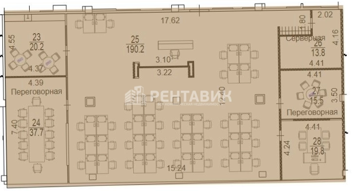 Офис Северное Сияние площадью 361 квадратных метров