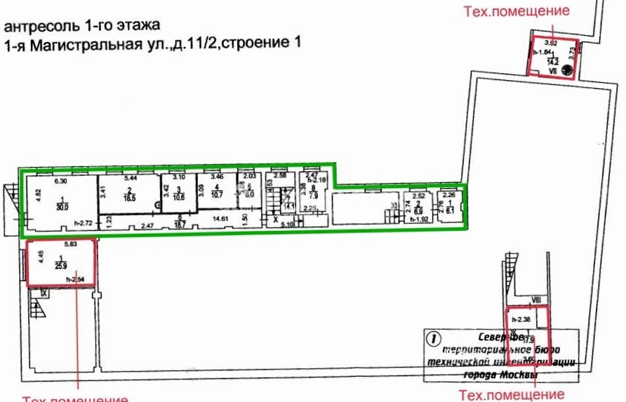 Здание целиком 1-я Магистральная, 11-2 площадью 3214.8 квадратных метров