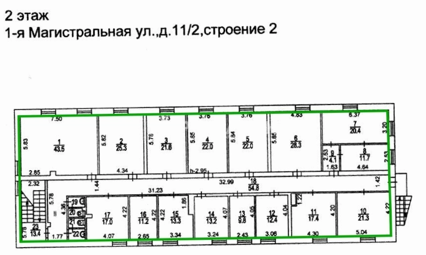 Здание целиком 1-я Магистральная, 11-2 площадью 3214.8 квадратных метров