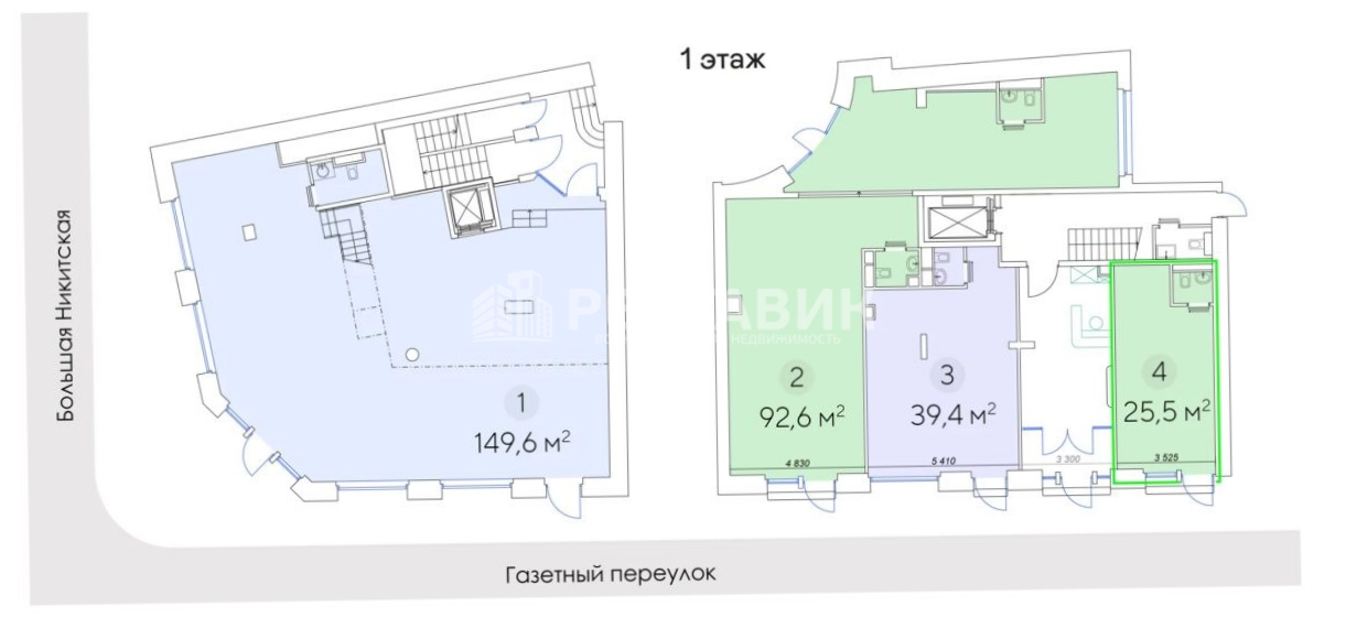 Торговая площадь Большая Никитская, 12с2 площадью 25.5 квадратных метров