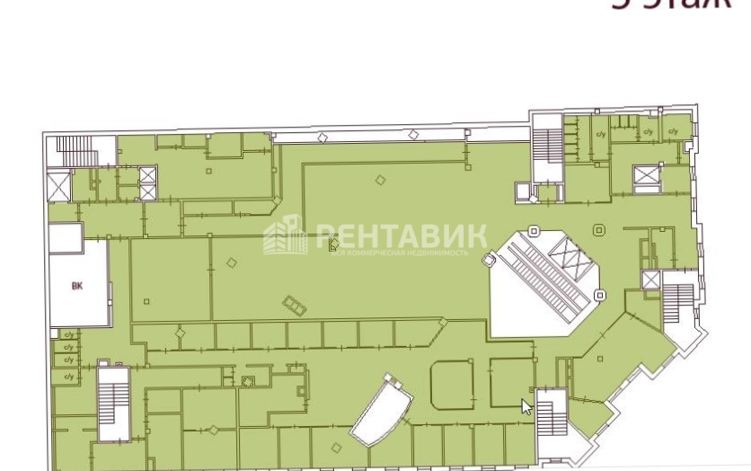 Офис Адмирал площадью 1540.2 квадратных метров