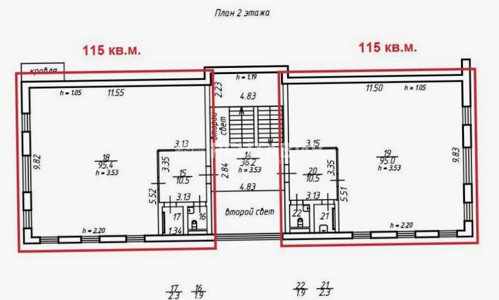 Офис Ташкентская, д 4 к 2 литера У площадью 230 квадратных метров