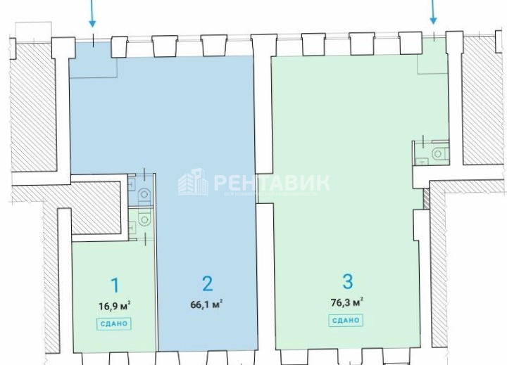 Торговая площадь Богословский, 16-6с1 площадью 66.1 квадратных метров