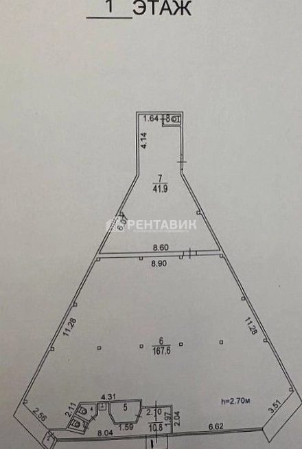 Помещение свободного назначения Рязанский, 32к1 площадью 226.8 квадратных метров