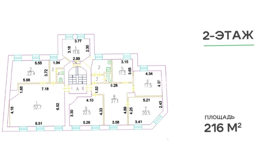Помещение свободного назначения Мира, 12с1 площадью 550 квадратных метров