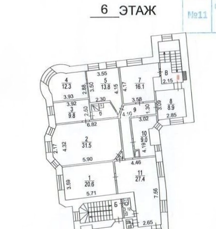 Офис Малая Дмитровка, 23-15с1 площадью 166.9 квадратных метров