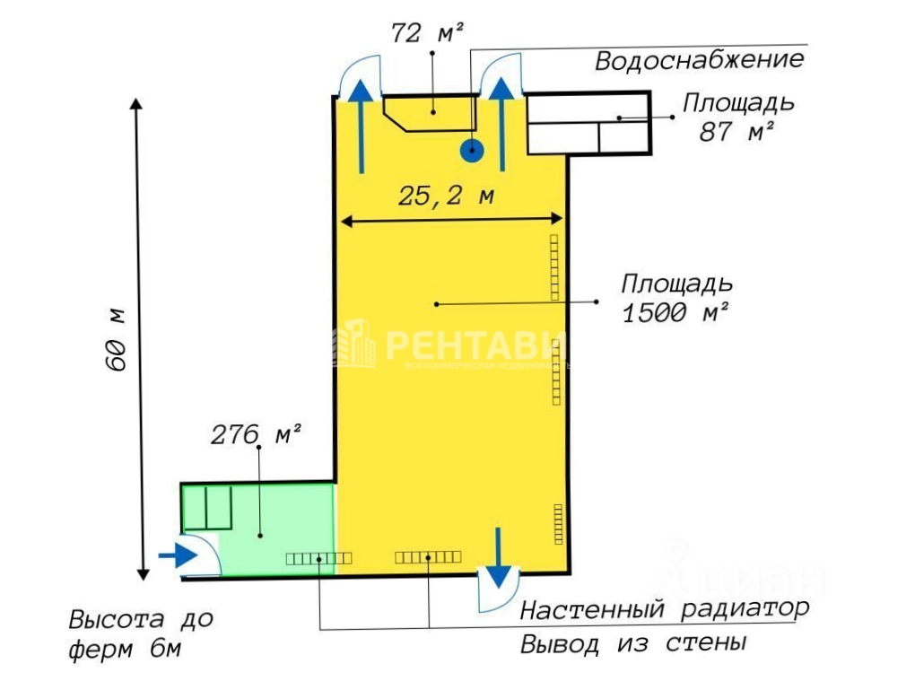 Производство Екатерининский 3Б площадью 1500 квадратных метров