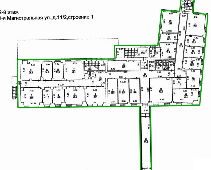 Здание целиком 1-я Магистральная, 11-2 площадью 2093.8 квадратных метров