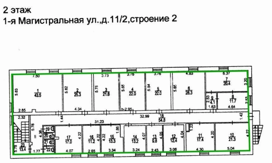 Здание целиком 1-я Магистральная, 11-2 площадью 1120 квадратных метров