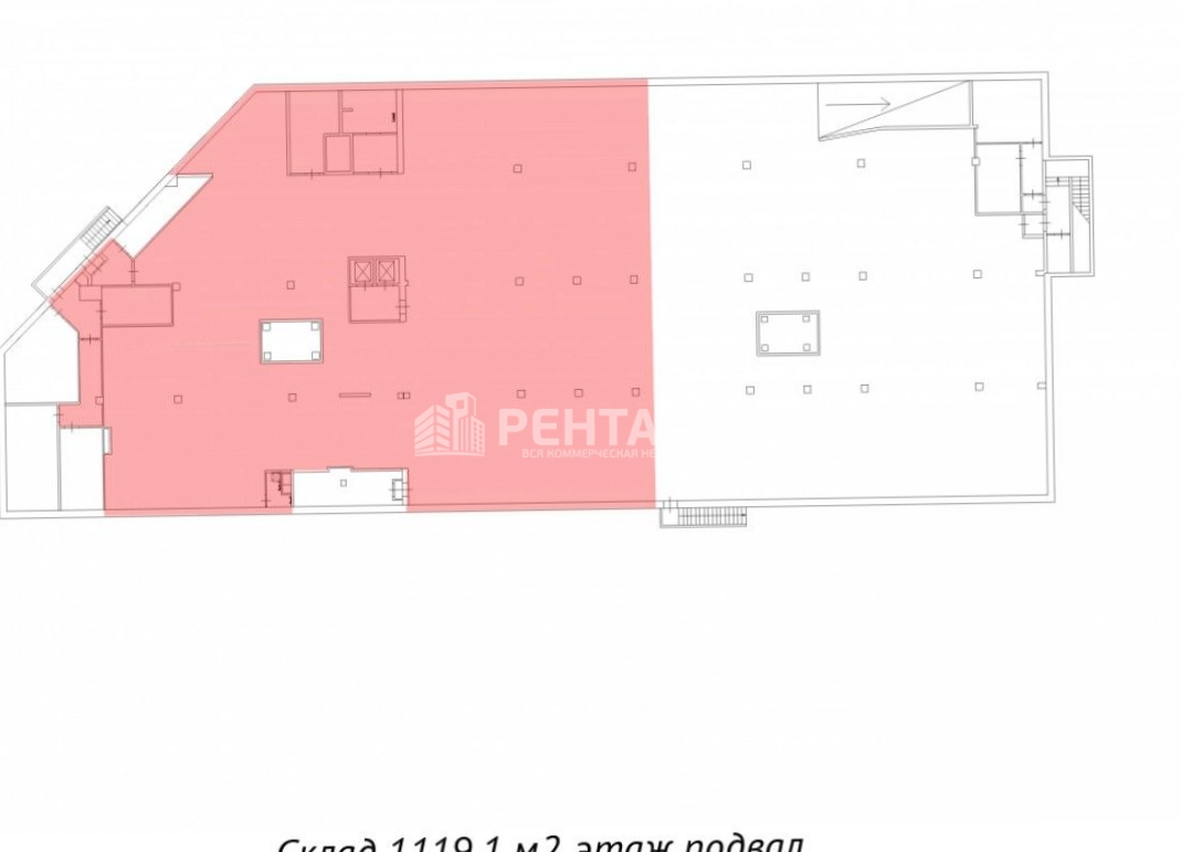 Склад Шкиперский Молл площадью 1119 квадратных метров