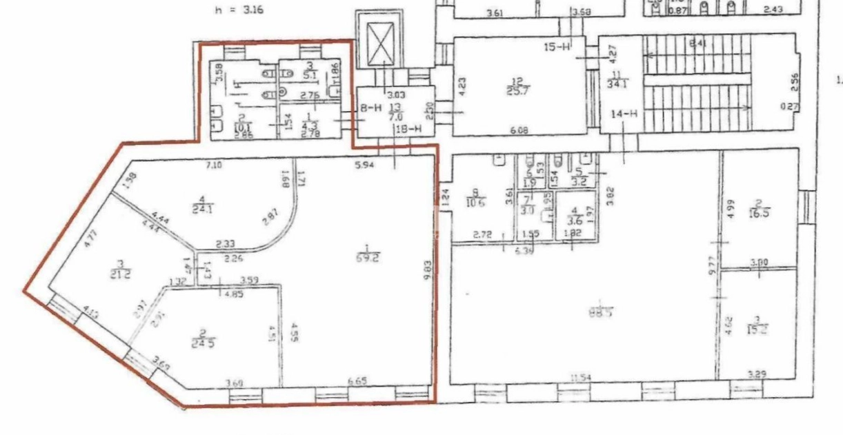 Офис Набережная реки Мойки, 37 площадью 355.7 квадратных метров