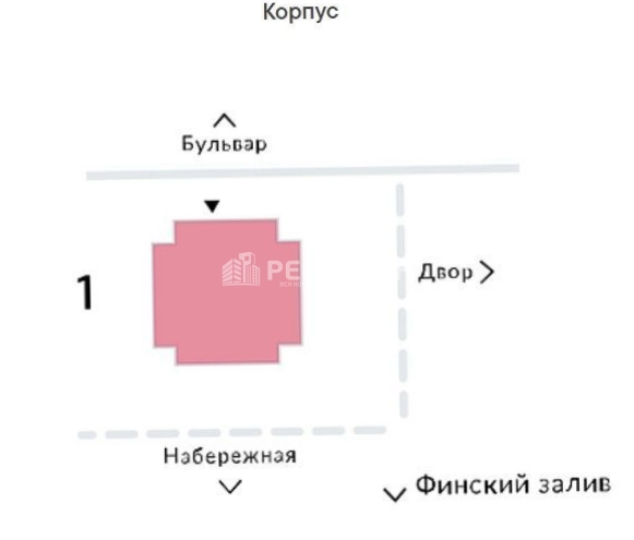 Помещение свободного назначения Морская набережная площадью 60 квадратных метров