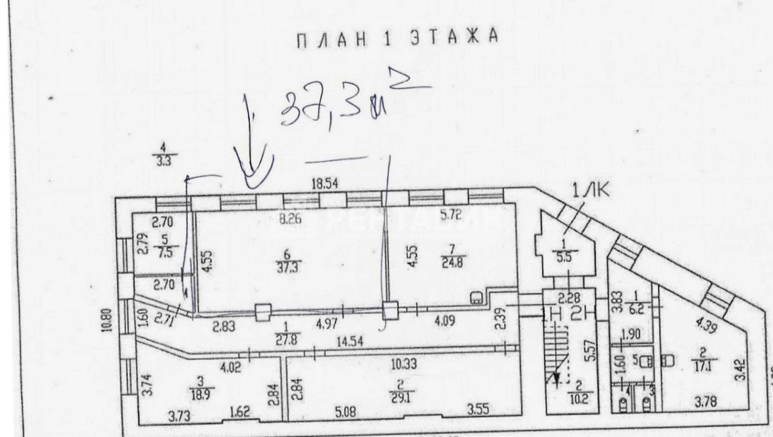 Помещение свободного назначения Кондратьевский, 3 площадью 313.5 квадратных метров