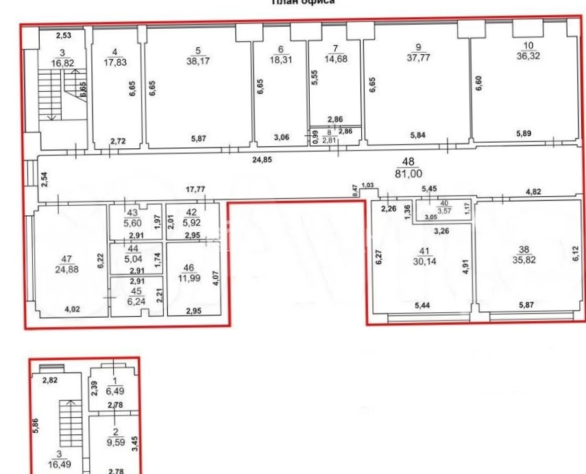 Офис ЖК Ньютон площадью 422 квадратных метров