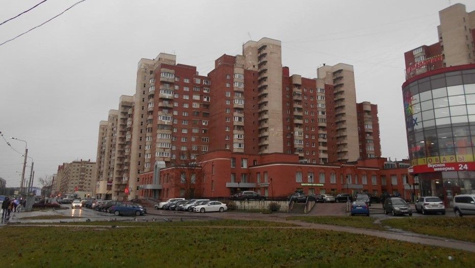 фасад дома, здание по адресу г Санкт-Петербург, пр-кт Ветеранов, д 114 к 1