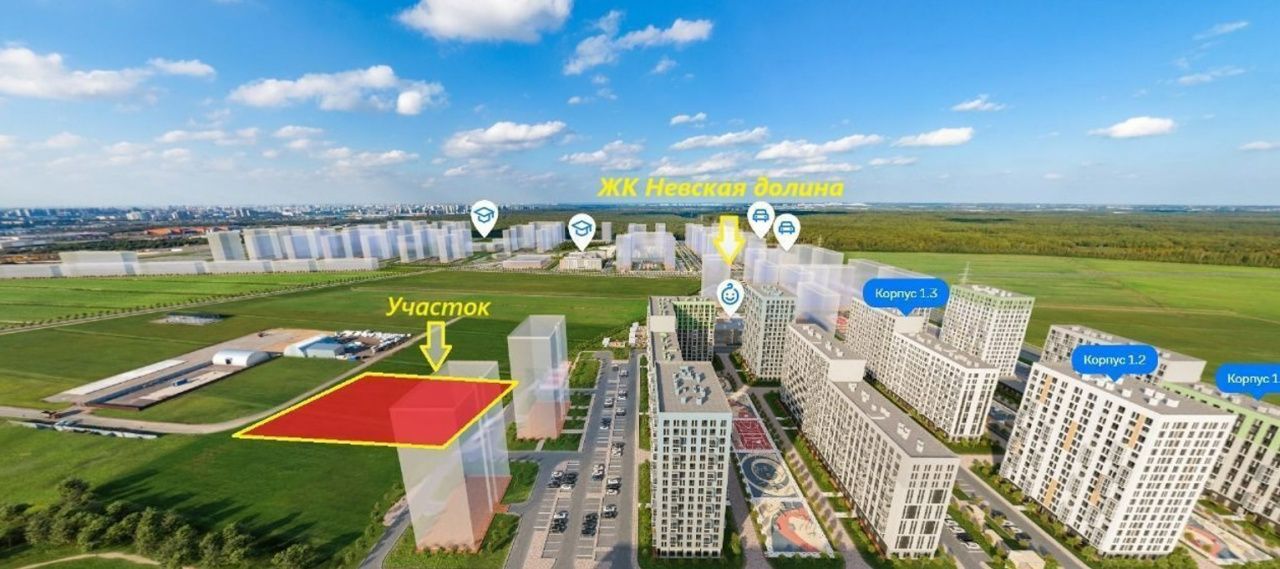 Фото земельного участка по адресу Ленинградская обл, Всеволожский р-н, г Кудрово, Мурманское шоссе 12-й км, д 11