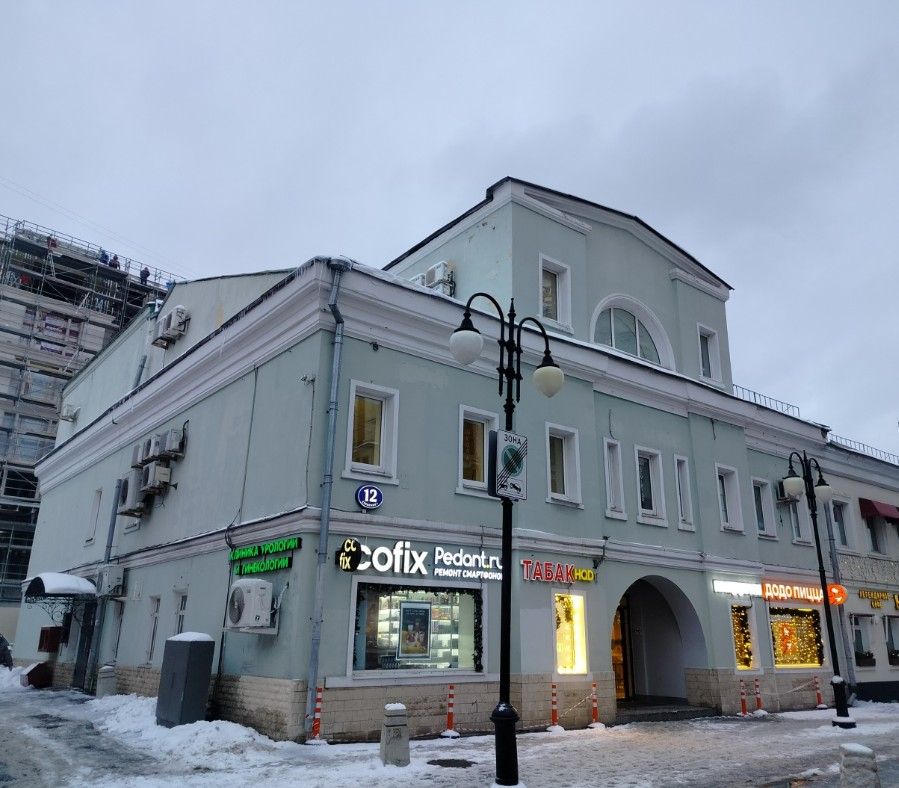 фасад дома, здание по адресу г Москва, Климентовский пер, д 12 стр 1