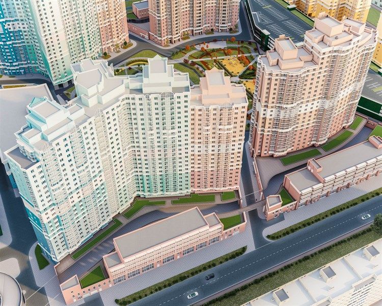 фасад дома, здание по адресу г Санкт-Петербург, ул Кустодиева, д 7 к 1 стр 1